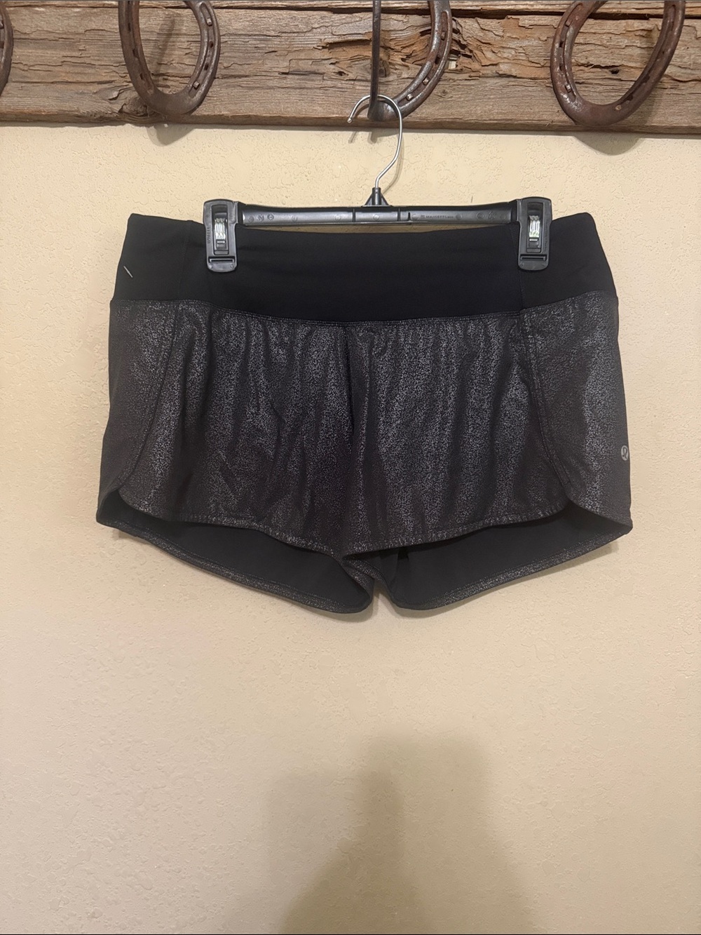 Lululemon run time short II 4” Black Shimmer Athletic Shorts